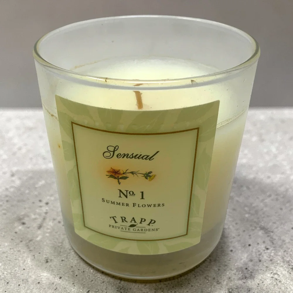 Vtg NEW Trapp Private Gardens No. 1 Summer Flowers 196 g Jar Candle House Box